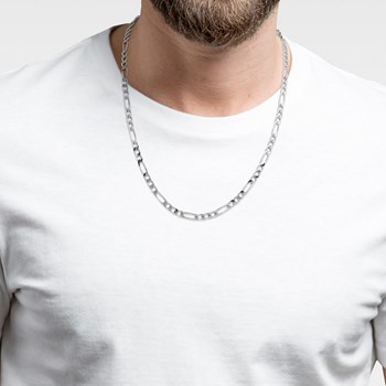 Chaine Homme - Argent 925 - Cheval alternée 1+3 - Largeur : 4 mm - Longueur : 55 cm