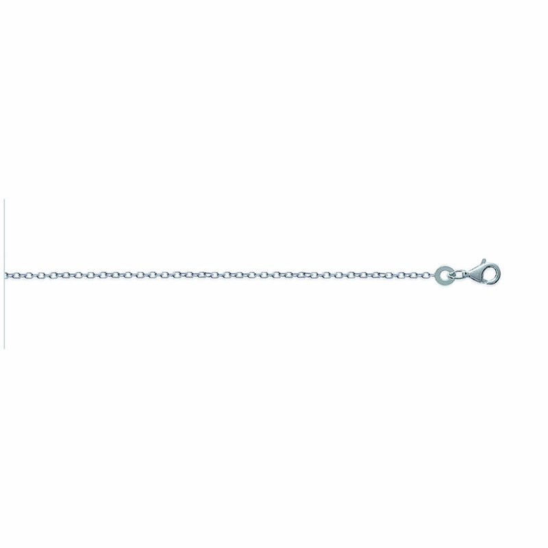 Chaine Mixte - Argent 925 - Chaîne forçat diamantée - Largeur : 1,3 mm - Longueur : 80 cm