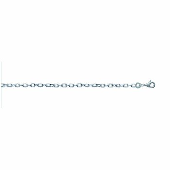 Chaine Mixte - Argent 925 - Chaîne forçat diamantée - Largeur : 2,25 mm - Longueur : 45 cm