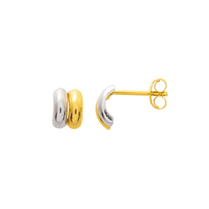Créoles bicolores Femme - Or 18 Carats