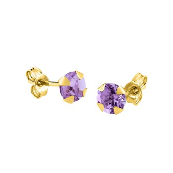 Boucles d'oreilles femme - améthyste - Or 18 Carats