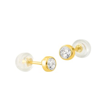 Boucles d'oreilles femme - Oxyde de zirconium - Or 18 Carats
