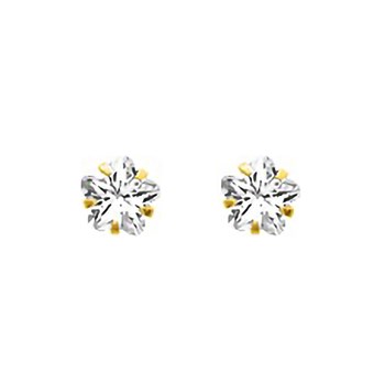 Boucles d'oreilles femme - Oxyde de zirconium - Or 18 Carats - Étoile