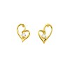 Boucles d'oreilles femme - Oxyde de zirconium - Or 18 Carats - Coeur - vue V1