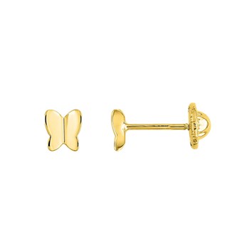 Boucles d'oreilles enfant - Or 18 Carats - Papillon