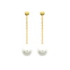 Boucles d'oreilles femme pendantes - perle - Or 18 Carats - vue V1