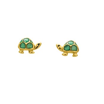 Boucles d'oreilles enfant - Or 18 Carats - Tortue