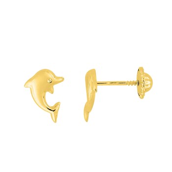 Boucles d'oreilles enfant - Or 18 Carats - Dauphin