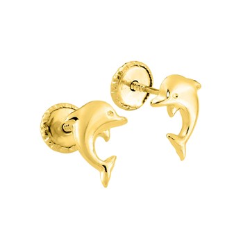Boucles d'oreilles enfant - Or 18 Carats - Dauphin