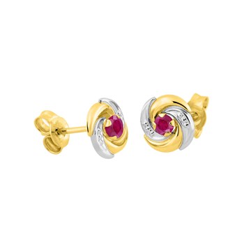 Boucles d'oreilles femme - rubis - Or 18 Carats