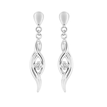 Boucles d'oreilles femme pendantes - Oxyde de zirconium - Or 18 Carats