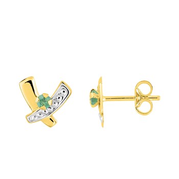 Boucles d'oreilles femme - émeraude - Or 18 Carats
