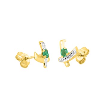 Boucles d'oreilles femme - émeraude - Or 18 Carats