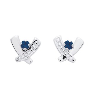 Boucles d'oreilles femme - saphir - Or 18 Carats
