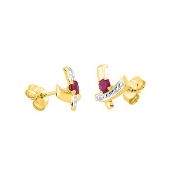 Boucles d'oreilles femme - rubis - Or 18 Carats