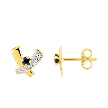 Boucles d'oreilles femme - saphir - Or 18 Carats