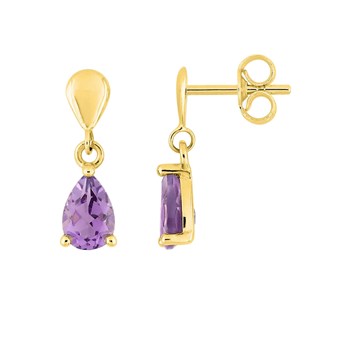 Boucles d'oreilles femme - améthyste - Or 18 Carats