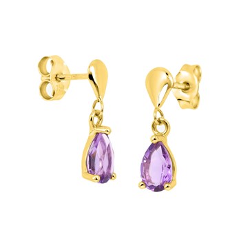 Boucles d'oreilles femme - améthyste - Or 18 Carats