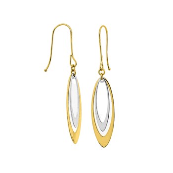 Boucles d'oreilles pendantes Femme bicolores - Or 18 Carats