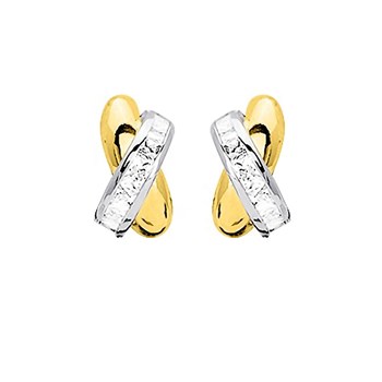 Créoles bicolores Femme - Or 18 Carats