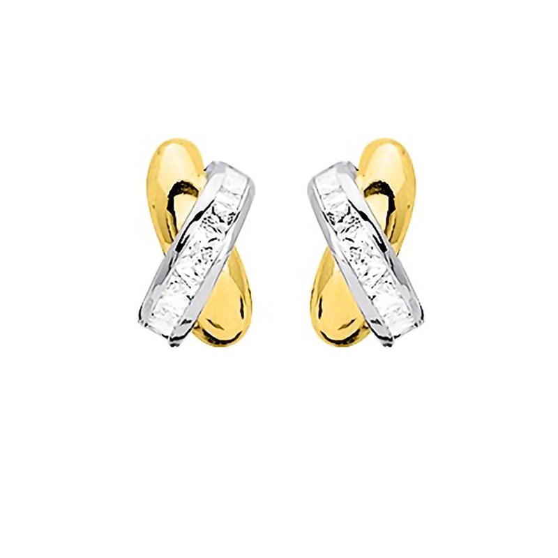 Créoles bicolores Femme - Or 18 Carats