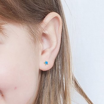 Boucles d'oreilles enfant - Or 18 Carats - Etoile