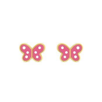 Boucles d'oreilles enfant - Or 18 Carats - Papillon