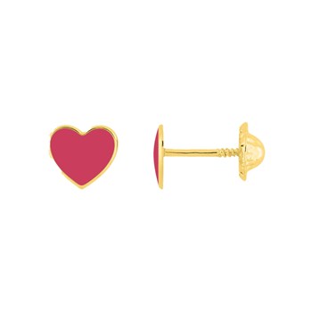 Boucles d'oreilles enfant - Or 18 Carats - Coeur