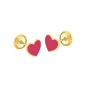 Boucles d'oreilles enfant - Or 18 Carats - Coeur