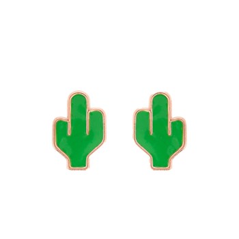 Boucles d'oreilles enfant - Or 18 Carats - Cactus