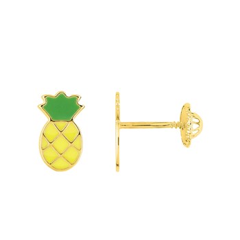 Boucles d'oreilles enfant - Or 18 Carats - Ananas