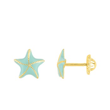 Boucles d'oreilles enfant  - Or 18 Carats - Etoile