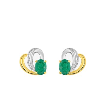 Boucles d'oreilles femme - émeraude - Or 18 Carats