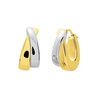 Créoles bicolores Femme - Or 18 Carats