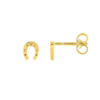 Boucles d'oreilles Enfant - Or 18 Carats - fer à cheval