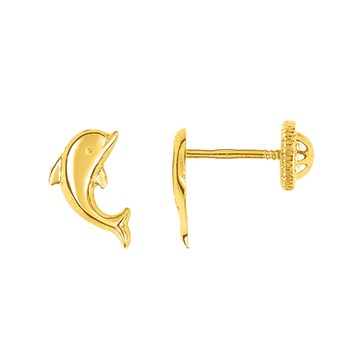 Boucles d'oreilles enfant - Or 18 Carats - Dauphin