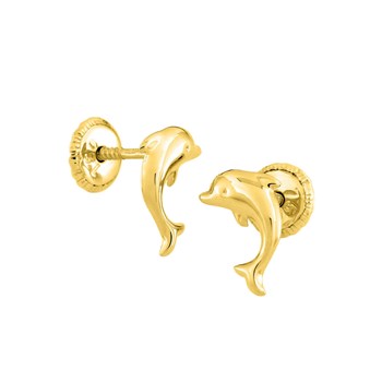 Boucles d'oreilles enfant - Or 18 Carats - Dauphin