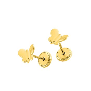 Boucles d'oreilles enfant - Or 18 Carats - Papillon