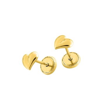 Boucles d'oreilles enfant - Or 18 Carats - coeur