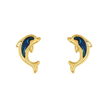 Boucles d'oreilles enfant - Or 18 Carats - dauphin