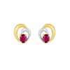 Boucles d'oreilles femme bicolores - Rubis - Or 18 Carats - vue V1