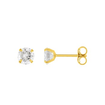 Boucles d'oreilles femme - Oxyde de zirconium 5mm - Or 18 Carats