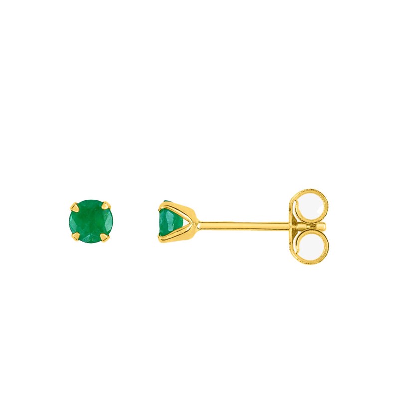 Boucles d'oreilles femme - Emeraude - Or 18 Carats