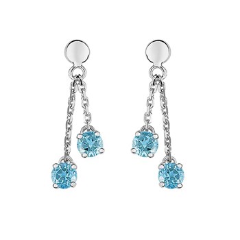 Boucles d'oreilles femme pendantes - Topaze - Or 18 Carats