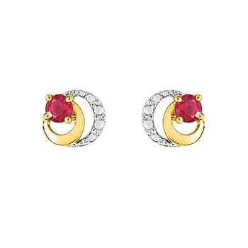 Boucles d'oreilles femme - Rubis - Or 18 Carats