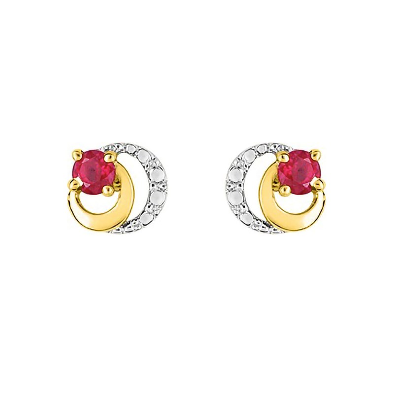 Boucles d'oreilles femme - Rubis - Or 18 Carats