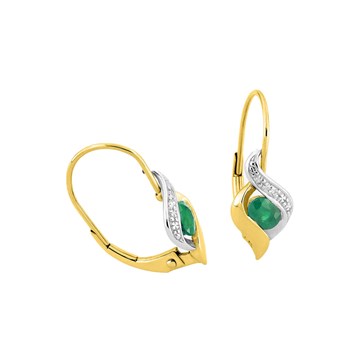 Boucles d'oreilles femme - Emeraude - Or 18 Carats