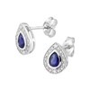 Boucles d'oreilles femme - Saphir et Diamant - Or 18 Carats - vue V2