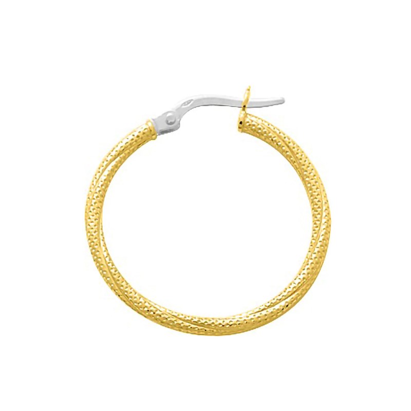 Créoles fantaisie Femme - Or 18 Carats - Diamètre 20mm