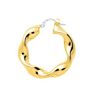 Créoles fantaisie Femme - Or 18 Carats - Diamètre 15mm